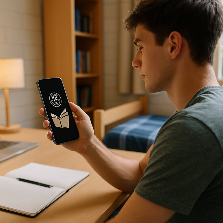 College student using the BrainsStream App